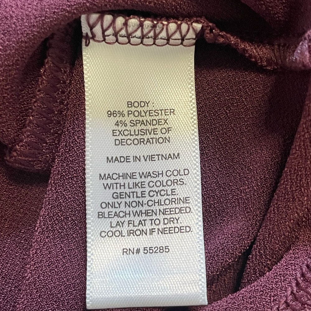Express Maroon Bell Sleeve V-Neck Blouse - Picture 9 of 9